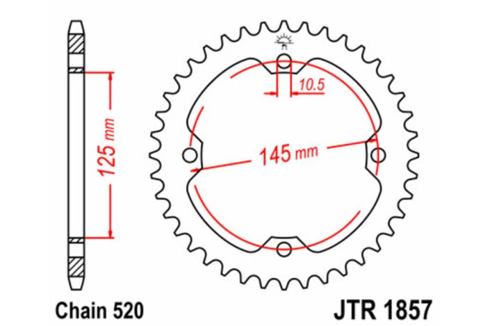 Couronne JT SPROCKETS acier standard 1857 - 520