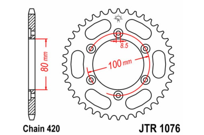 Couronne JT SPROCKETS acier standard 1076 - 420