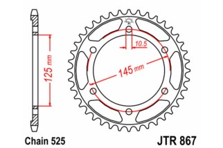 Couronne JT SPROCKETS acier standard 867 - 525