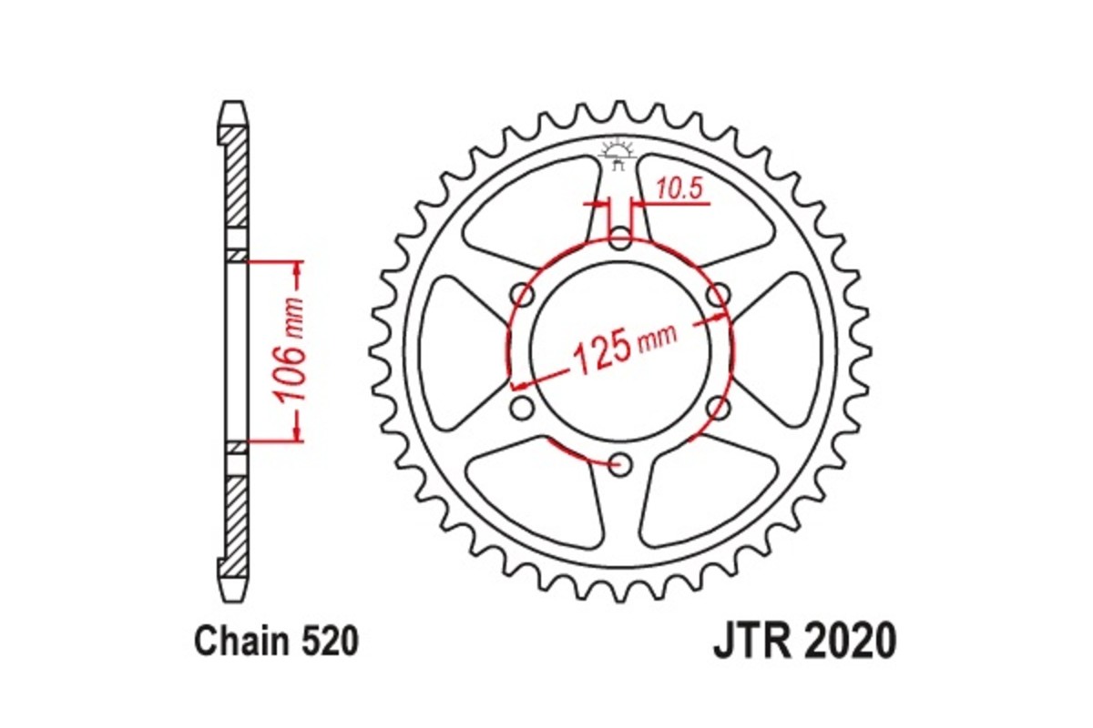 Couronne JT SPROCKETS acier standard 2020 - 520