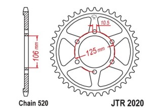 Couronne JT SPROCKETS acier standard 2020 - 520
