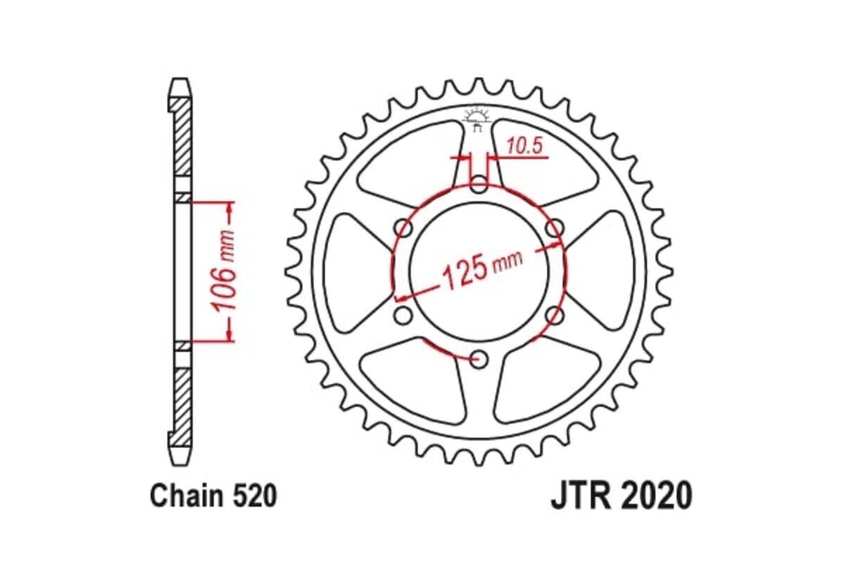 Couronne JT SPROCKETS acier standard 2020 - 520