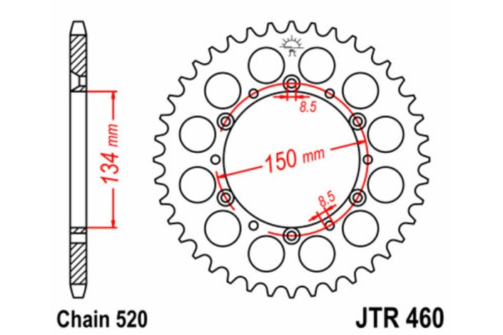 Couronne JT SPROCKETS acier standard 460 - 520