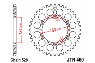 Couronne JT SPROCKETS acier standard 460 - 520