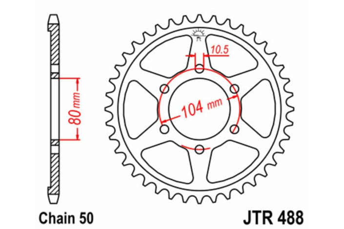 Couronne JT SPROCKETS acier standard 488 - 530