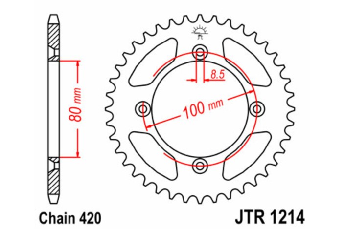 Couronne JT SPROCKETS acier standard 1214 - 420