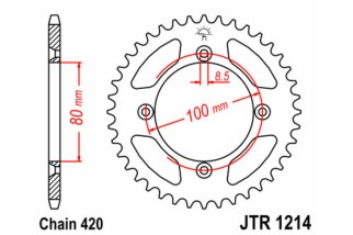 Couronne JT SPROCKETS acier standard 1214 - 420