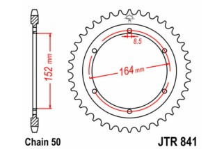 Couronne JT SPROCKETS acier standard 841 - 530