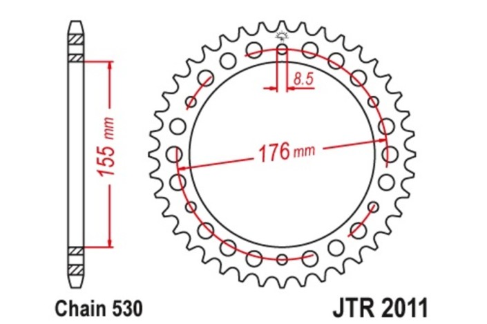 Couronne JT SPROCKETS acier standard 2011 - 530