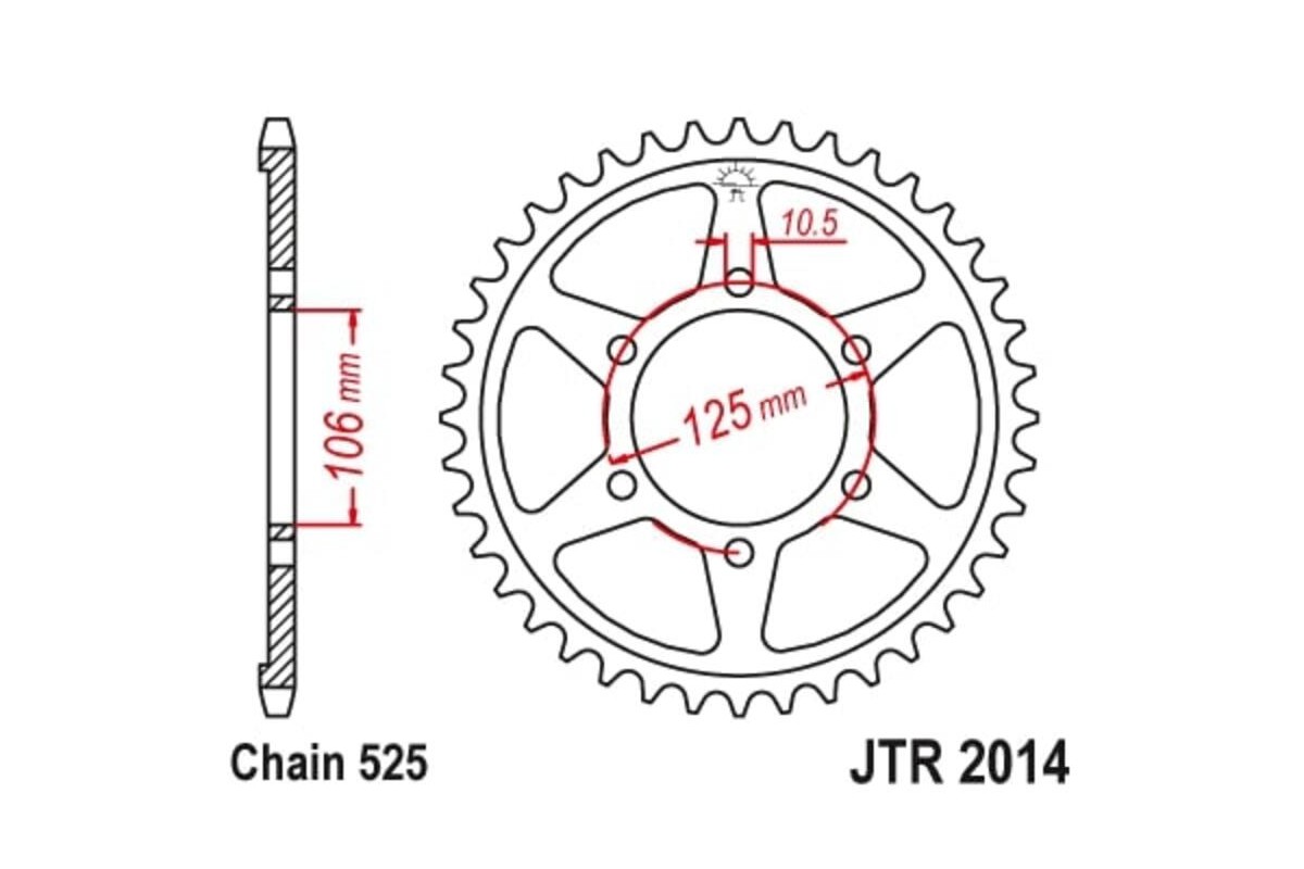 Couronne JT SPROCKETS acier standard 2014 - 525