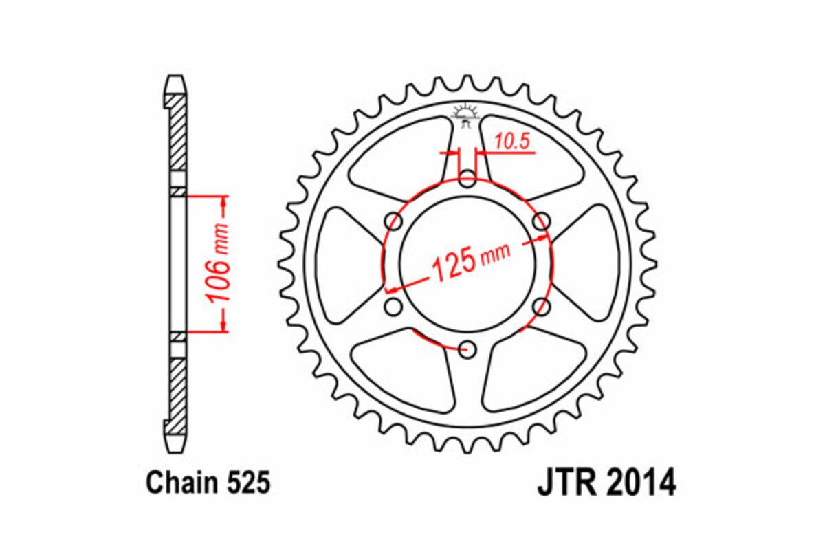 Couronne JT SPROCKETS acier standard 2014 - 525