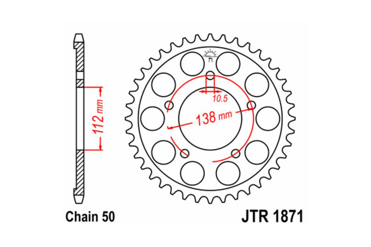 Couronne JT SPROCKETS acier standard 1871 - 530