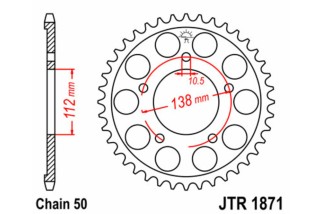 Couronne JT SPROCKETS acier standard 1871 - 530