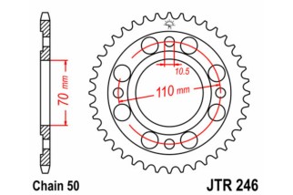 Couronne JT SPROCKETS acier standard 246 - 530