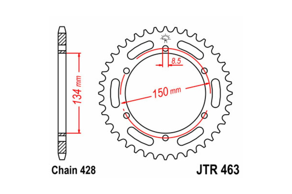 Couronne JT SPROCKETS acier standard 463 - 428
