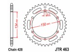 Couronne JT SPROCKETS acier standard 463 - 428
