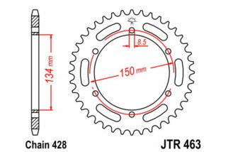 Couronne JT SPROCKETS acier standard 463 - 428