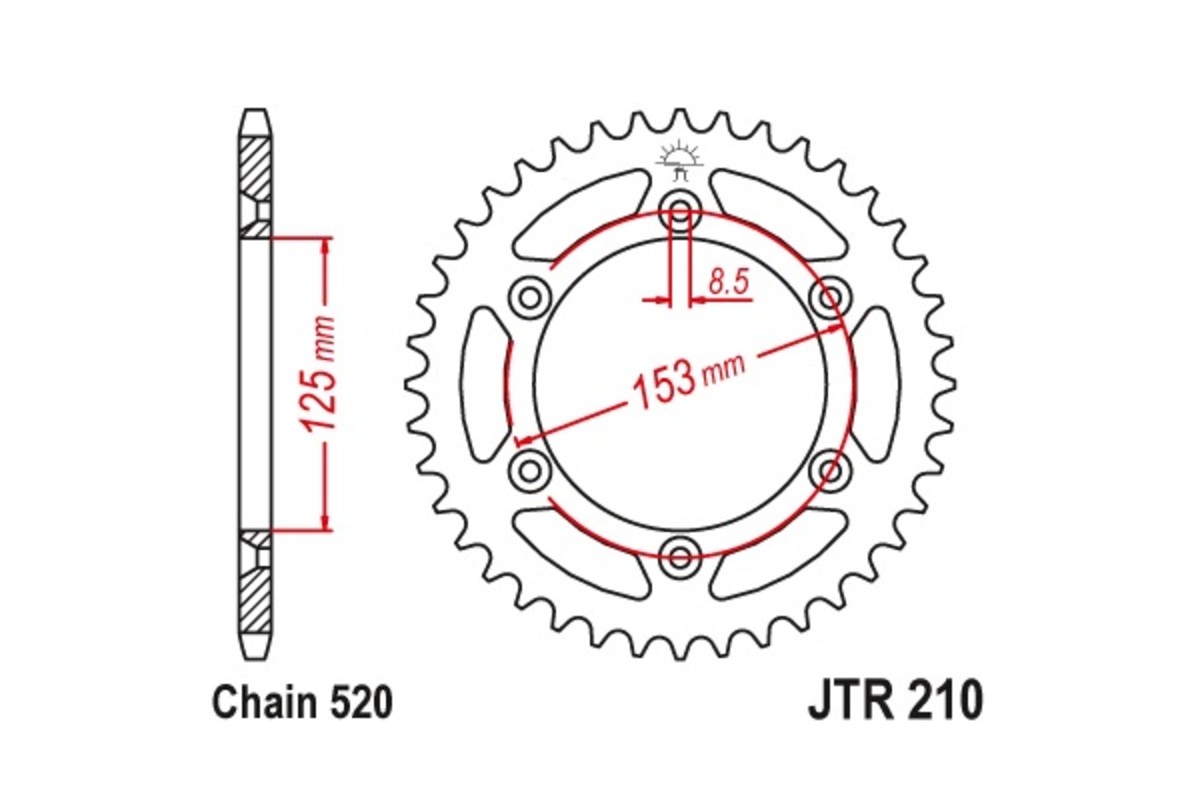 Couronne JT SPROCKETS acier standard 210 - 520