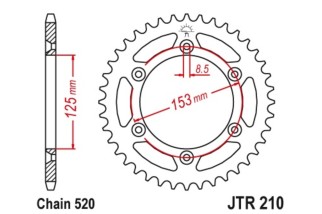 Couronne JT SPROCKETS acier standard 210 - 520