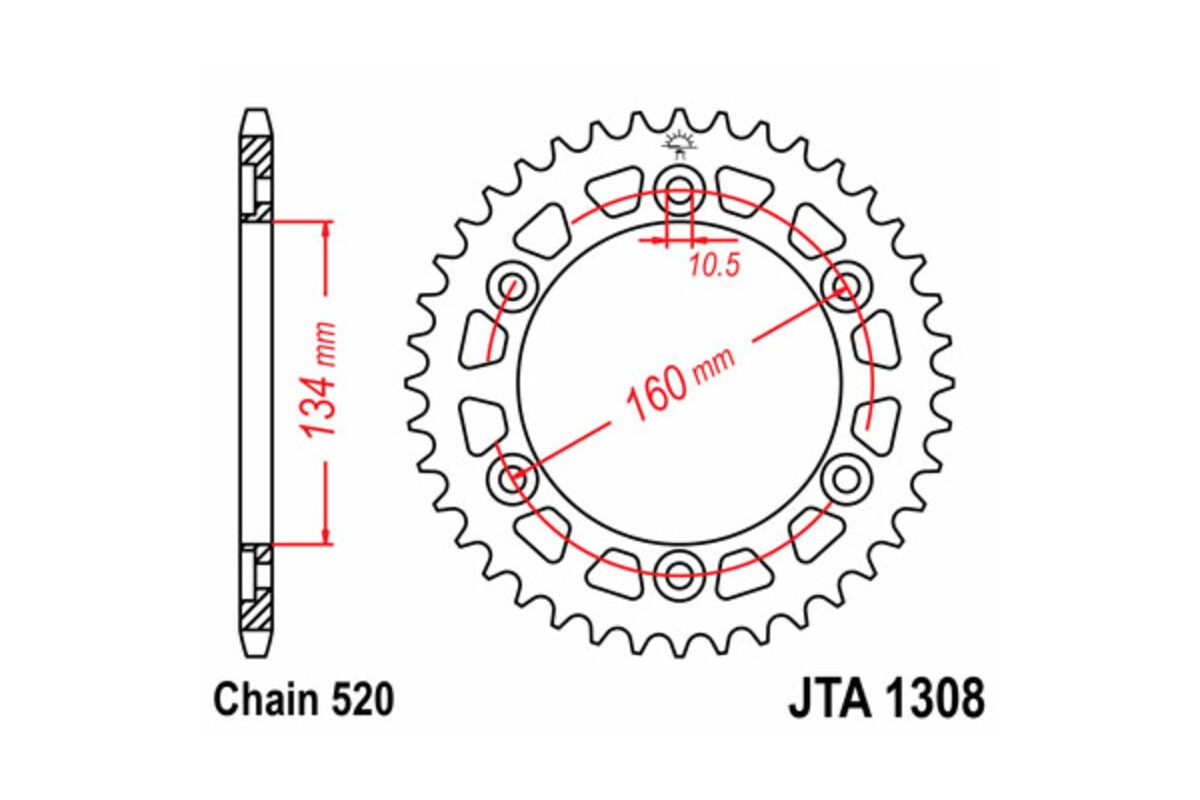 Couronne JT SPROCKETS aluminium Ultra-Light 1308 - 520