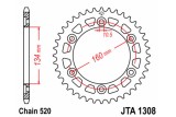 Couronne JT SPROCKETS aluminium Ultra-Light 1308 - 520