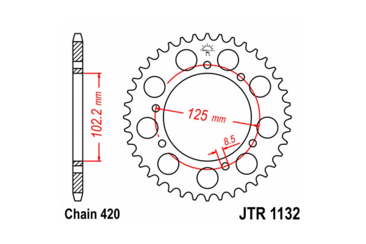 Couronne JT SPROCKETS acier standard 1132 - 420