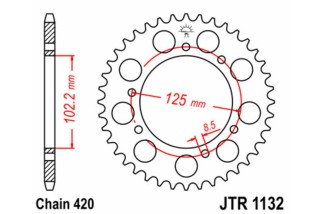Couronne JT SPROCKETS acier standard 1132 - 420