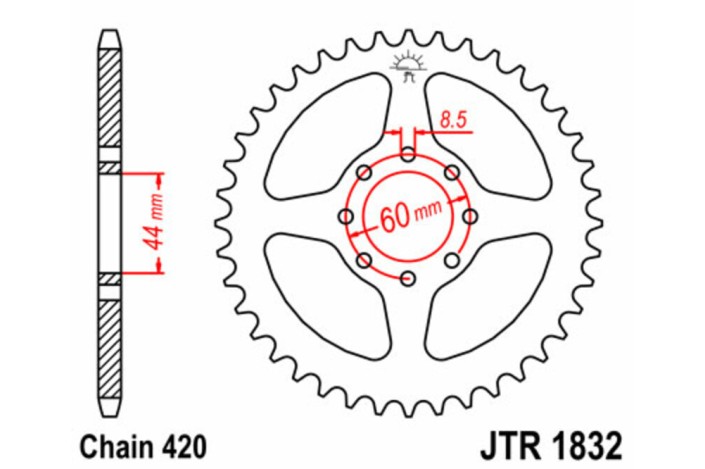 Couronne JT SPROCKETS acier standard 1832 - 420
