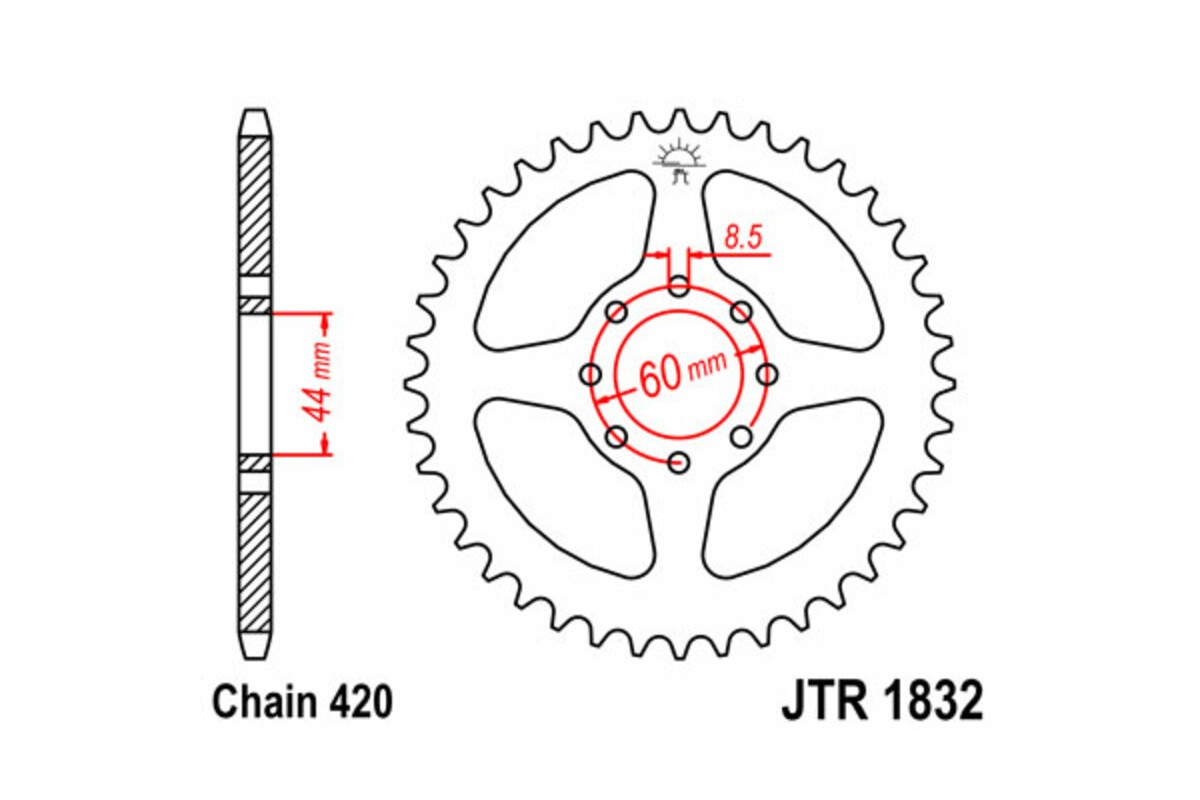 Couronne JT SPROCKETS acier standard 1832 - 420