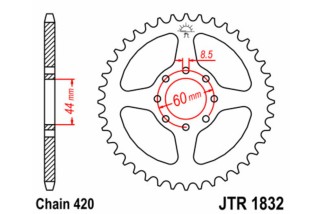 Couronne JT SPROCKETS acier standard 1832 - 420