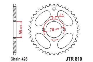 Couronne JT SPROCKETS acier standard 810 - 428