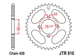 Couronne JT SPROCKETS acier standard 810 - 428