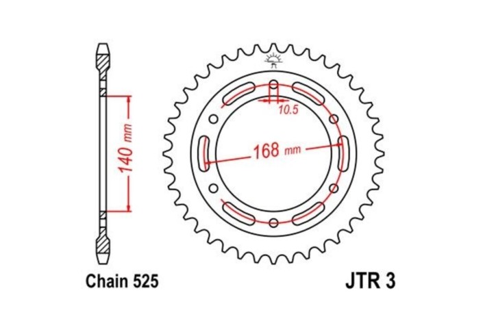 Couronne JT SPROCKETS zinc standard 3 - 525