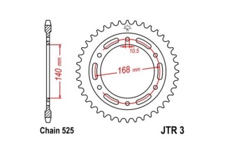 Couronne JT SPROCKETS zinc standard 3 - 525