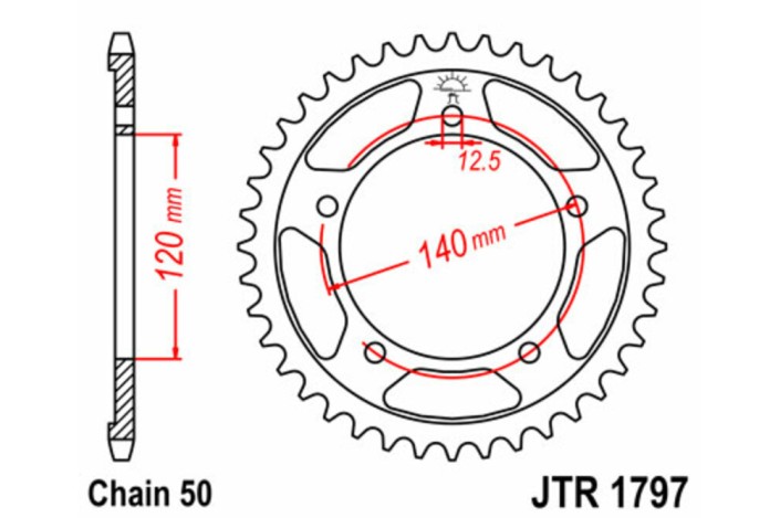 Couronne JT SPROCKETS acier standard 1797 - 530