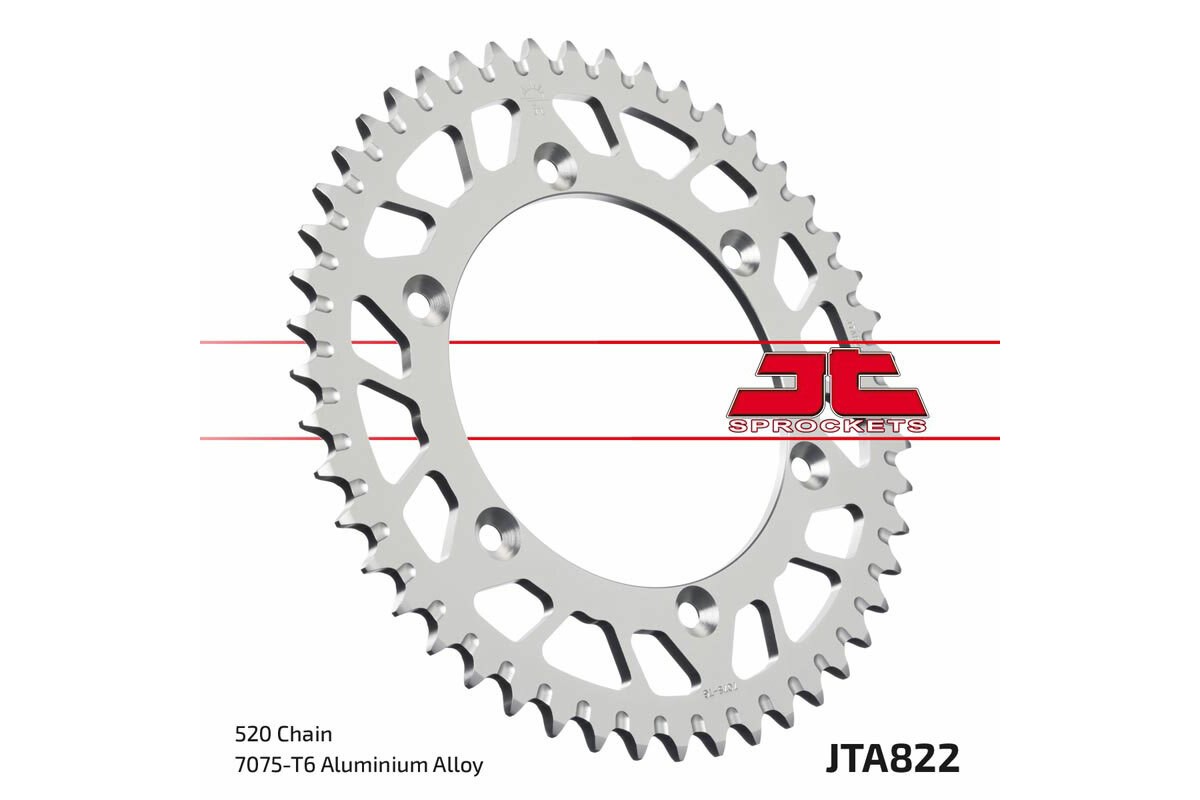 Couronne JT SPROCKETS aluminium ultra-light anti-boue 822 - 520