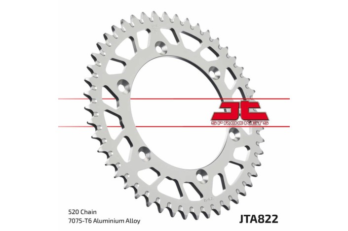 Couronne JT SPROCKETS aluminium ultra-light anti-boue 822 - 520