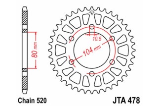 Couronne JT SPROCKETS aluminium Ultra-Light 478 - 520
