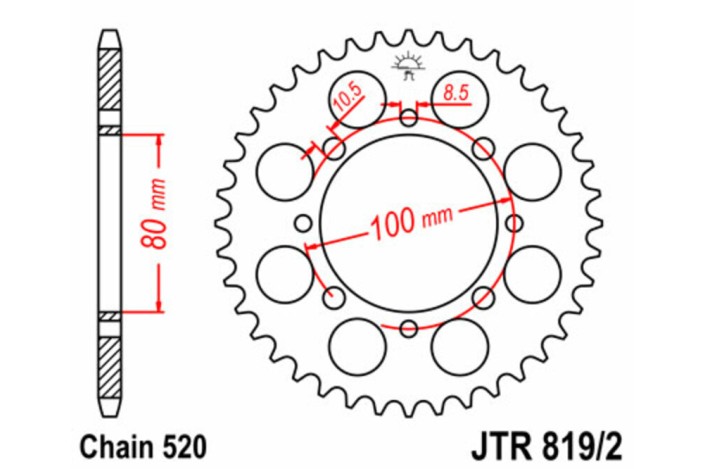 Couronne JT SPROCKETS acier standard - 520