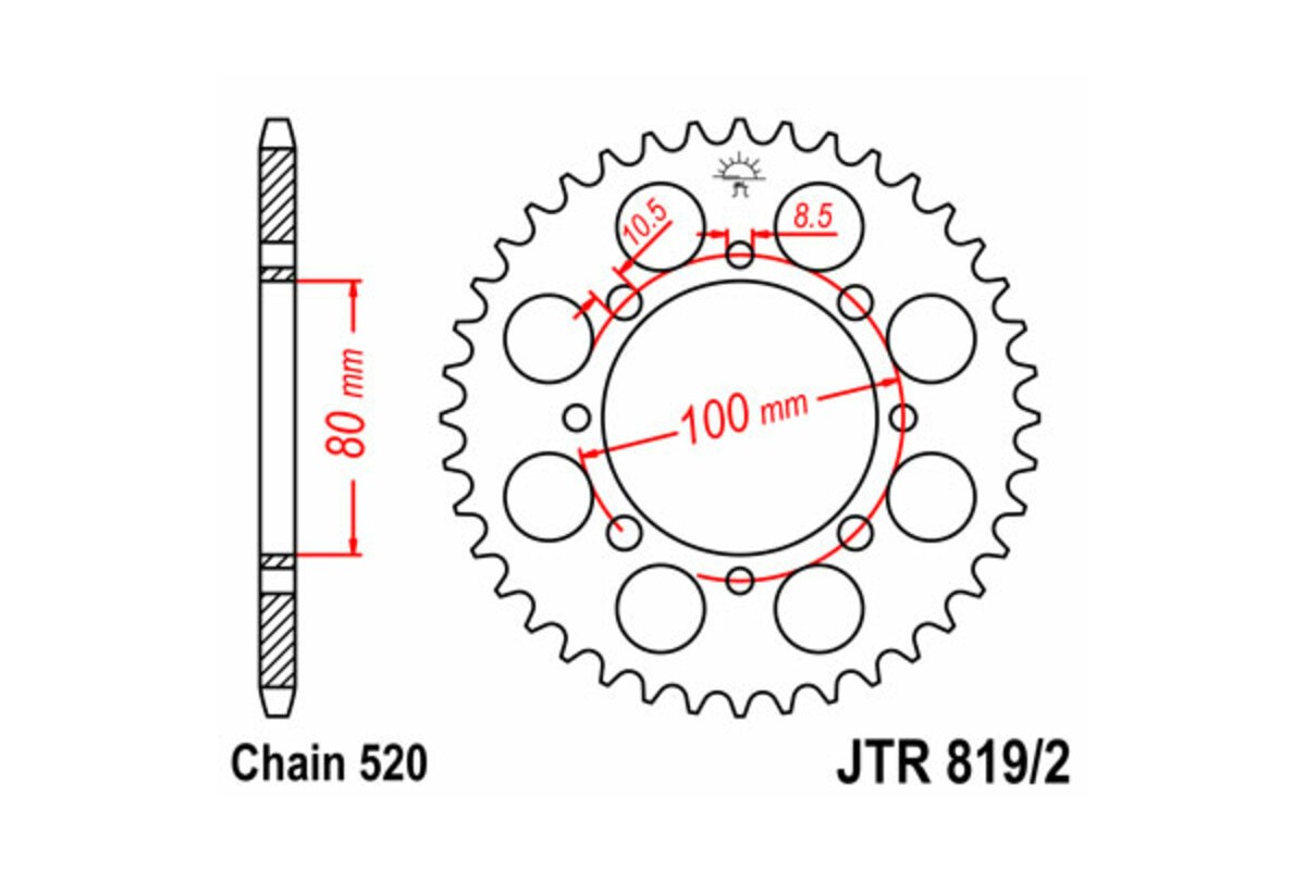 Couronne JT SPROCKETS acier standard - 520