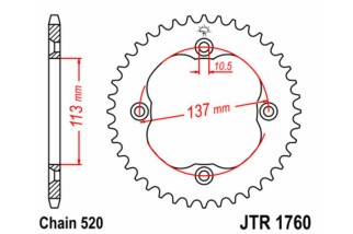 Couronne JT SPROCKETS acier standard 1760 - 520
