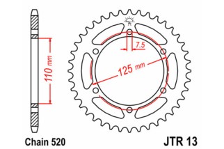 Couronne JT SPROCKETS acier standard 13 - 520