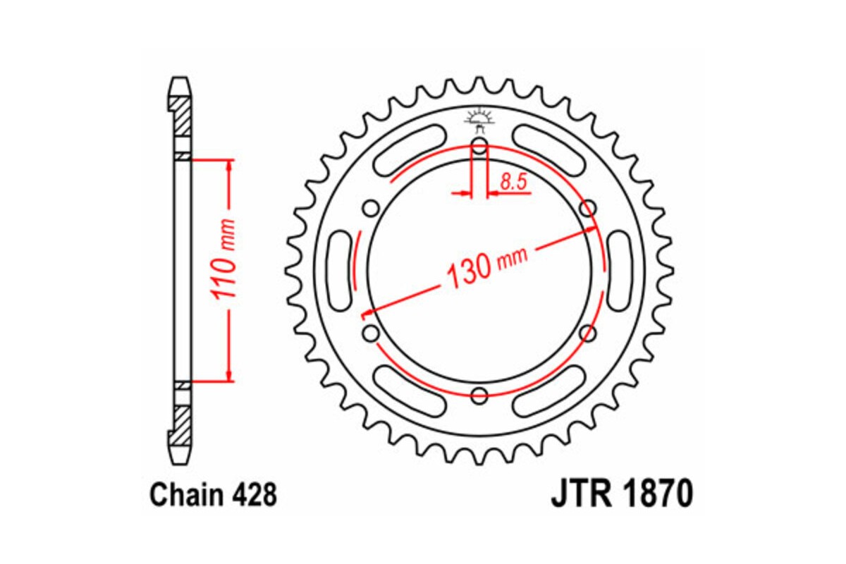 Couronne JT SPROCKETS acier standard 1870 - 428