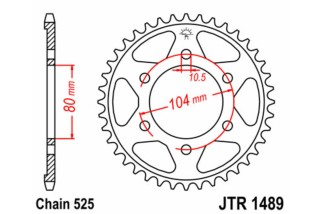 Couronne JT SPROCKETS acier standard 1489 - 525