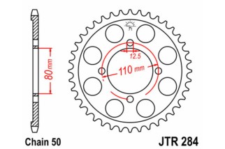 Couronne JT SPROCKETS acier standard 284 - 530