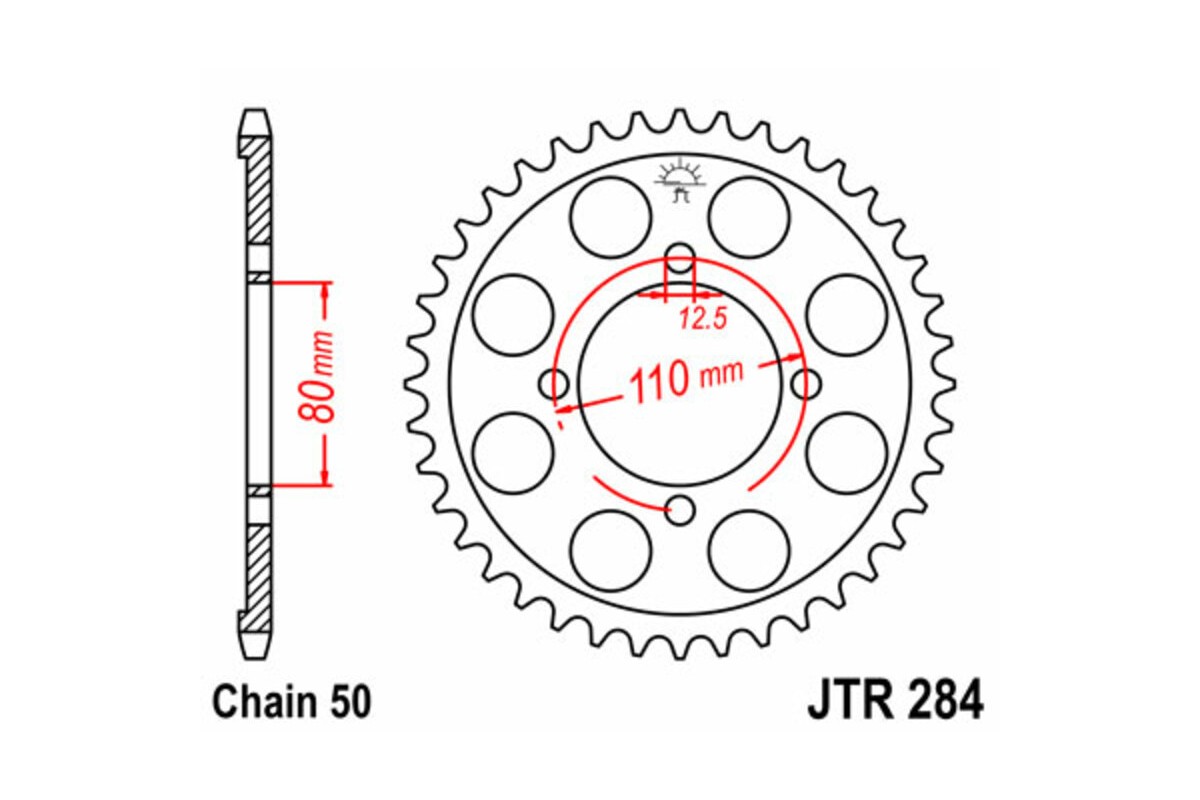 Couronne JT SPROCKETS acier standard 284 - 530