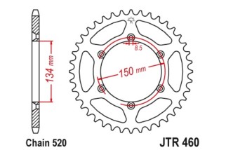 Couronne JT SPROCKETS acier anti-boue 460 - 520