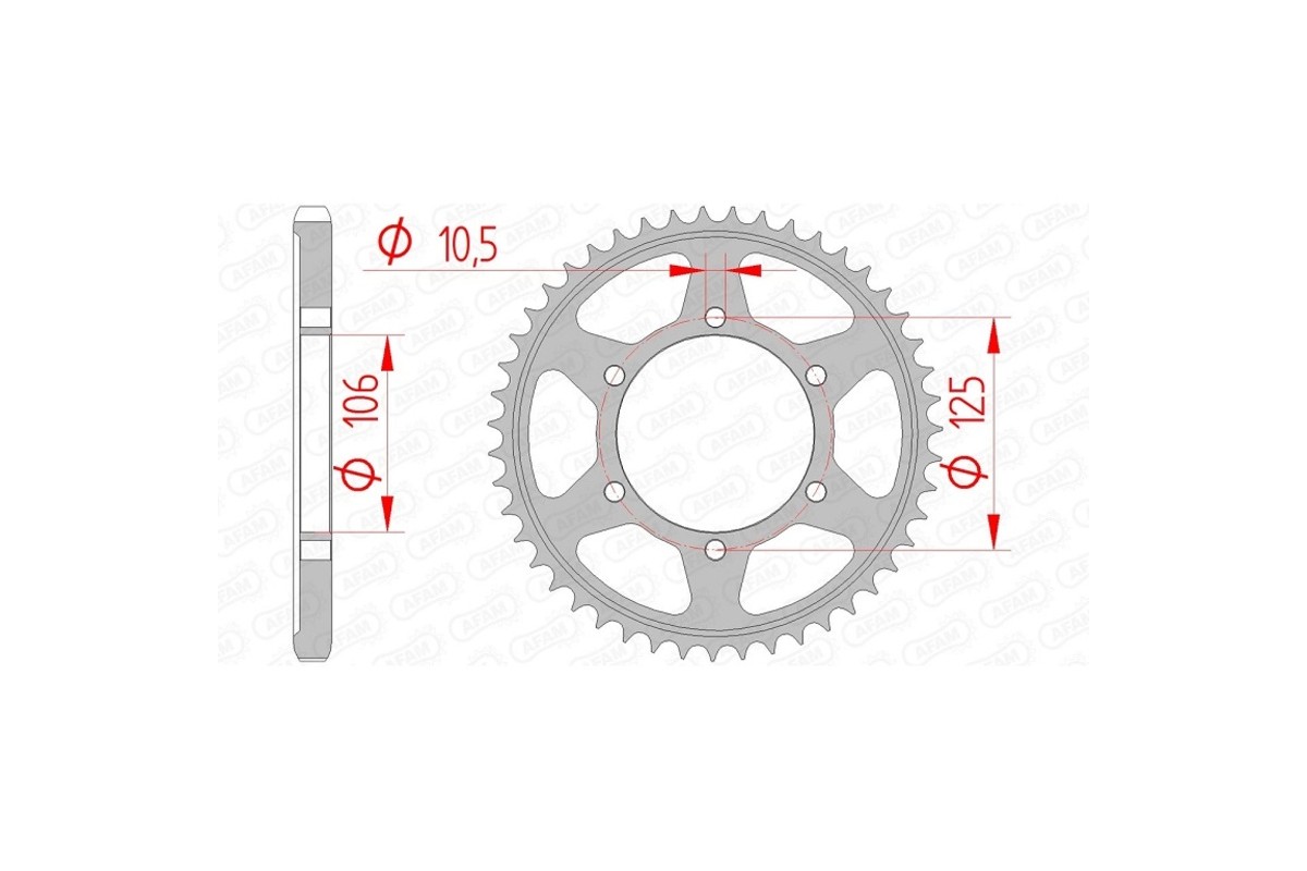 Couronne AFAM acier standard 86605 - 525
