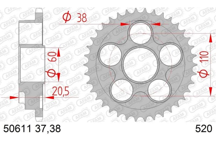 Couronne AFAM acier standard 50611 - 520