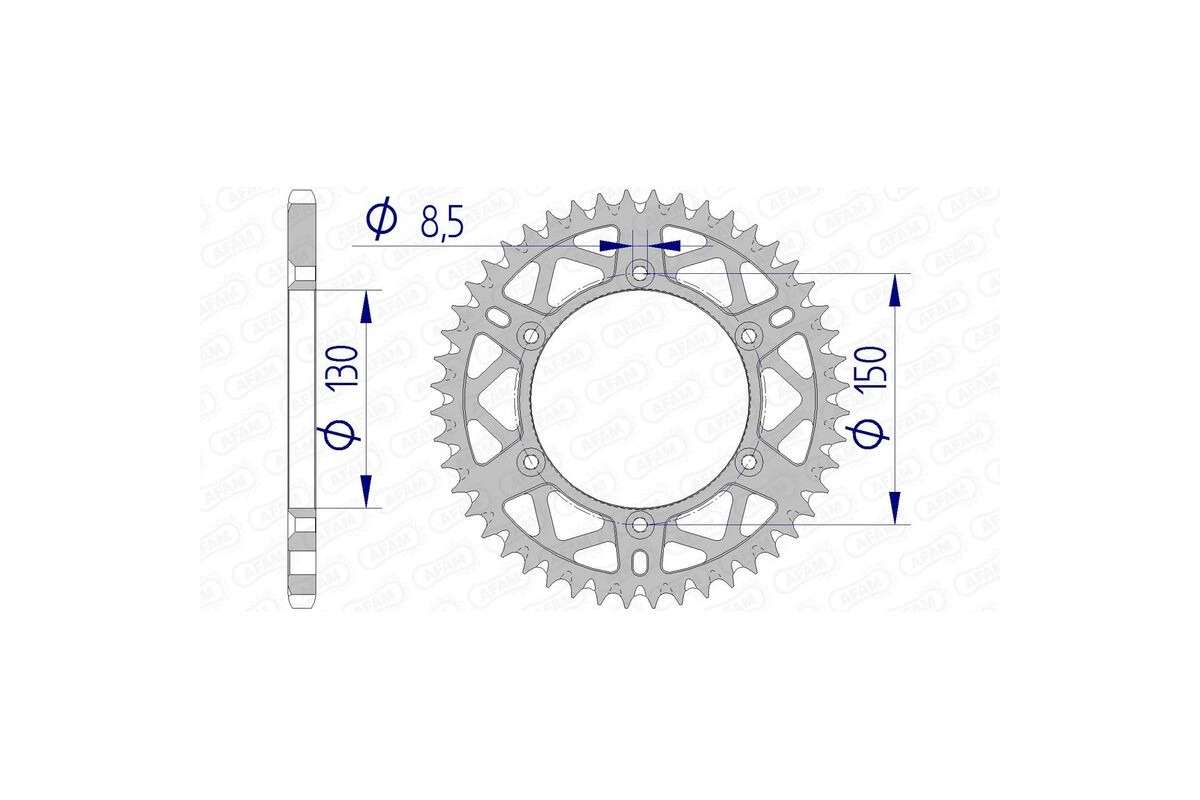 Couronne AFAM aluminium Ultra-Light anti-boue 13323 - 520